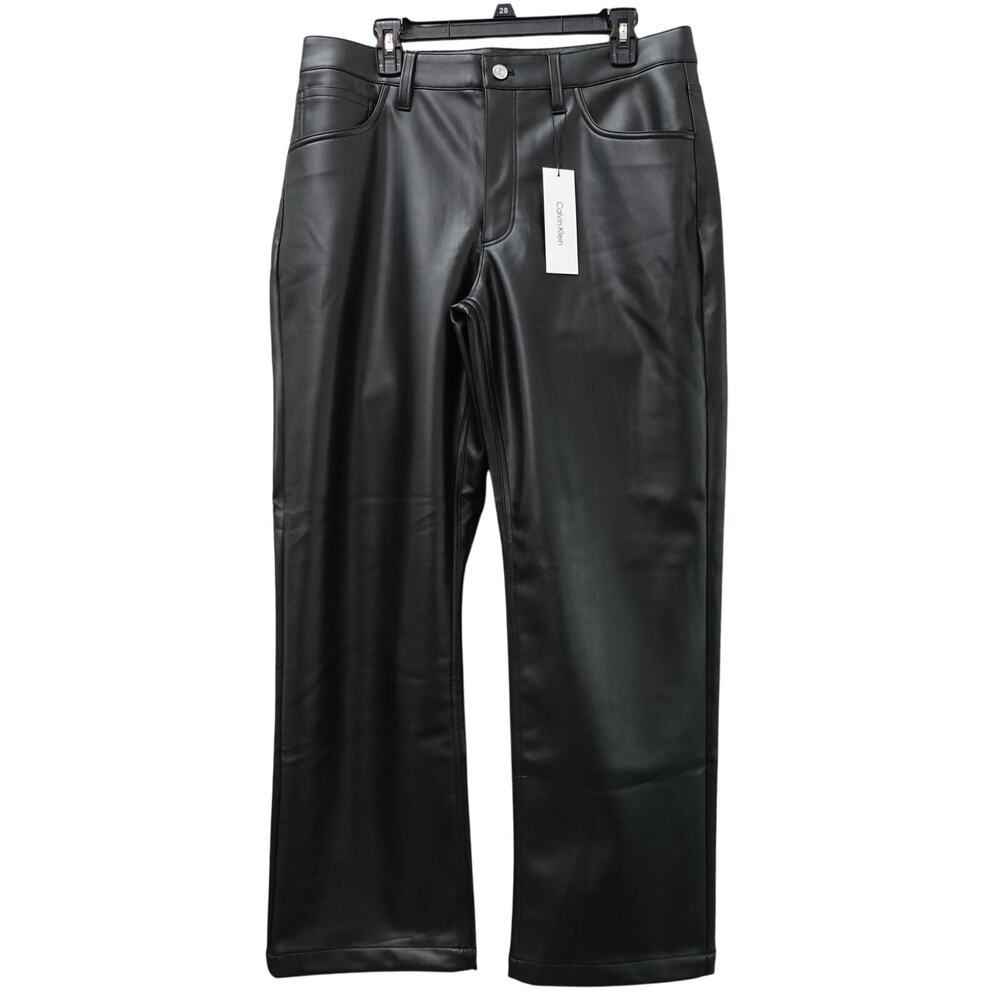Calvin Klein Jeans Faux Leather 90s Pants Black Beauty - 4